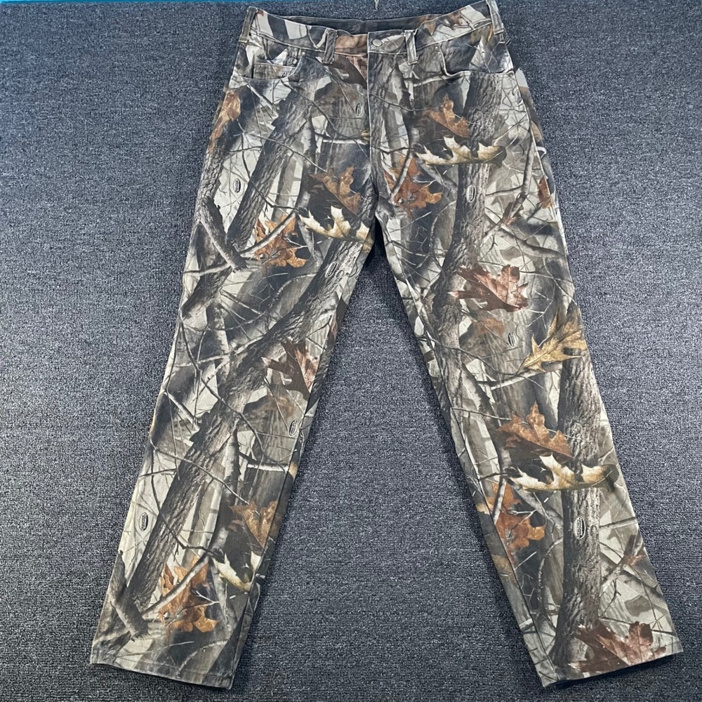 Ranger Realtree Hardwoods Camo Pants Mens 38x32 Brown Grey Good Outdoor Cotton